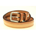 32mm brown Latigo leather belt with brushed gun metal buckle